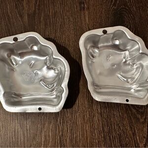 Disney Winnie The Pooh Cake Mold Aluminum Baking Pan Small Mini 5” lot of 2